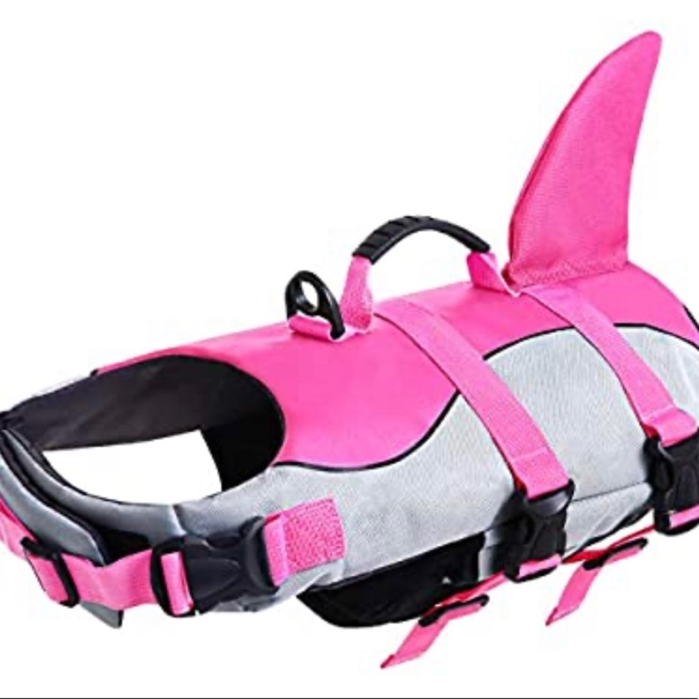 Pink Shark Dog Life Jacket, life  Vest for Dogs